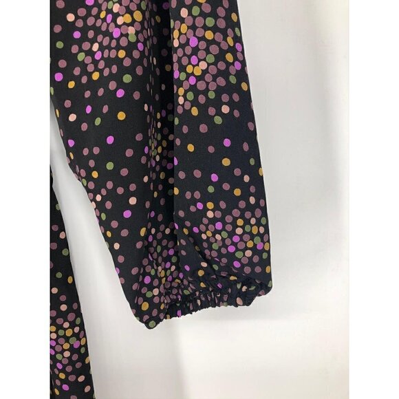 NWOT Kate Spade Disco Belted Polka Dot V-Neck Jumpsuit Black Pink Green 14 - Picture 6 of 8